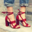 Cross Strap High Heel Thick Heel Plus Size women Shoes Sandals