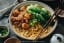 Curry Noodle Soup with Popcorn Chicken
