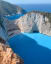 A beautiful shade of blue at Navagio Beach in Greece