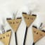 100 Gatsby cocktail stirrers, bling wedding swizzle sticks, engagement party mixed drink geometric die cut bar supply, feather & rhinestone