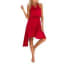 Women Summer Sexy Hanging Neck Ruffled Lace-Up Strapless Halter Sleeveless Solid Color Casual Red blue elegant Dress