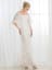 Mermaid Square Floor-Length Half Sleeves Ivory Lace Wedding Dress with Beading