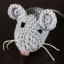 Catnip Toy Mouse, Mouse With Bell, Gray, Crocheted, Pet Toy, Organic Cat Nip, Pet Accessory