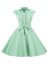 Mint V-Neck 50s Cap Sleeves Ruffles Vintage Dress