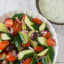 Mediterranean Tomato Cucumber Salad & Yogurt Dressing