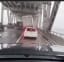 Strong winds almost blows truck off the side of a bridge. San Francisco, California 24/10/2014