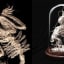 caitlin mccormack crochets sculptures of skeletal remains and headless torsos