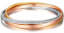 MYJS Trinity 3 Gold Plated Interlocking Bangle Bracelet with Clear Swarovski Crystals