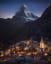 A starry evening in Zermatt, Switzerland [oc]