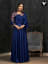 Party Wear Designer Dark Blue Color Georgette Fabric Gown