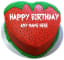 write name on happy birthday strawberry shape cake images