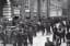 Crowds of men at a recruiting station at Scotland Yard. 1914. .