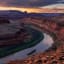 Sunrise over the Colorado River in Canyonlands National Park, Utah