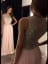 A-Line Jewel Long Pearl Pink Chiffon Prom Dress with Beading