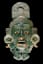 The Mayan Jade Death Mask of the Kaan Dynasty ruler of Calakmul, 7th-8th century. Mayan Architecture Museum, Baluarte de la Soledad, Campeche, Mexico.