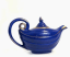 Hall Aladdin Teapot, Cobalt Blue Ceramic 6 Cup Tea Pot with Gold Trim, Mid Century Kitchen Display