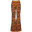 knit Floral Jacquard pants rust color