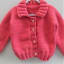 Girl's Cardigan Hand Knitted in Super Chunky Yarn, Knitted Children's Jacket