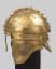 A fabulously gilded Roman Cavalry Officer’s helmet uncovered in Jarak, Serbia. Made in the 4th century, probably lost at the Battle of Cibalae in 314 or 316, housed at the Museum of Vojvodina.