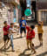 A group of children playing with a balloon. Ismailia, Egypt