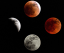 a combined image of four different moons last night here in STL. Bottom around 9:30, left around 10:10, top 10:20, right 11:11.