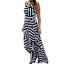Sexy Women Maxi Dresses Summer Party Beach Dress Striped Sleeveless Off Shoulder Sashes Long Dress