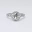 Custom Round Halo Diamond Engagement Ring In 14K White Gold
