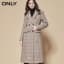 Women's Coat Winter Wool plaid Long Sleeve coat split trench coat