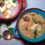 Thai tofu and coconut soup with rice noodles