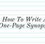 How To Write A One-Page Synopsis
