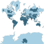 What you see on the map (light blue) vs the true size of each country (dark blue)