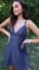 Olivia Messler X ZAFUL Open Back Tie Shoulder Chambray Mini Dress DENIM BLUE