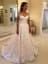 A-line Off-the-Shoulder Wedding Dress with Appliques Watteau Train