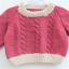 Baby's Hand Knitted Cabled Sweater, Cotton Jumper, Baby Shower Gift