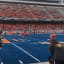 Boise State has a dog who retrieves the tee after Kickoffs