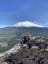 Enjoying the view of Mount Shasta with my new friend, Thieven’ Steven. Black Butte Summit, CA, USA