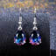 1 Pair of Simple and Fashionable Style Beautiful Seven Color Earrings Gift of Girlfriend Rainbow Earrings