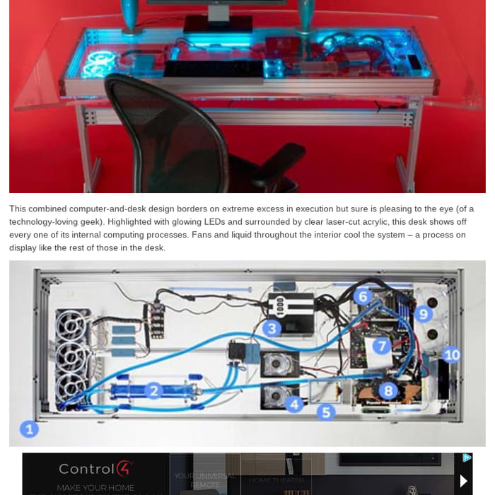 Mix Liquid Cooled Combined Computer And Desk Design