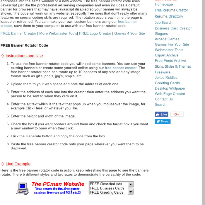 Mix Free Banner Rotator Code