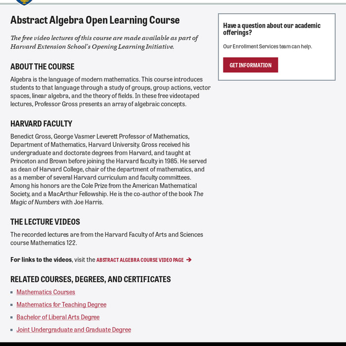 Mix Abstract Algebra Open Learning Course - 