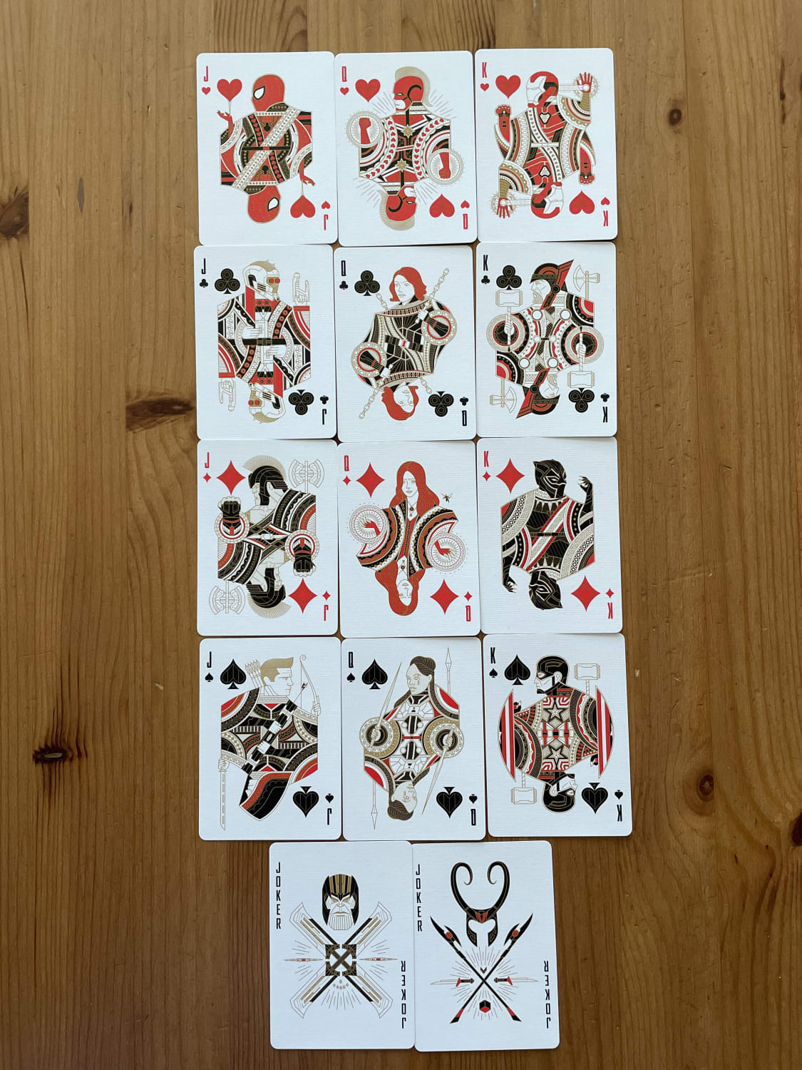 The art on this set of Avengers playing cards - made by Theory11