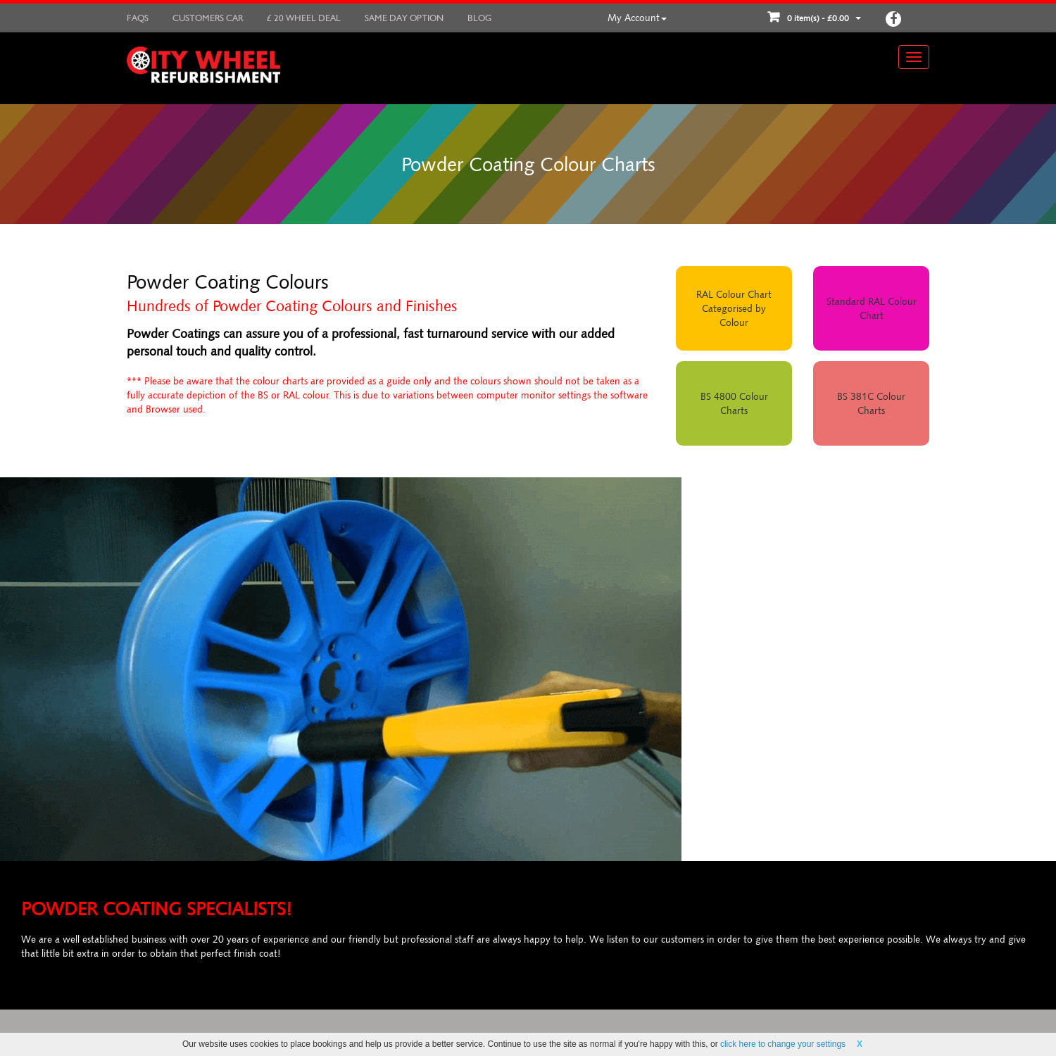 Powder Coating Digbeth, Birmingham Powder Coating Colour Charts