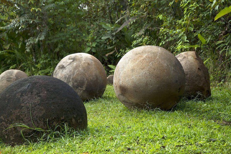 Costa Rica’s Diquís Delta stone spheres are one of Central America’s most mysterious archaeological phenomena. Hundreds have been found since 1930, up to 2 meters diameter, concealed by vegetation, apparently abandoned after the Spanish Conquests. No known purpose or origin.
