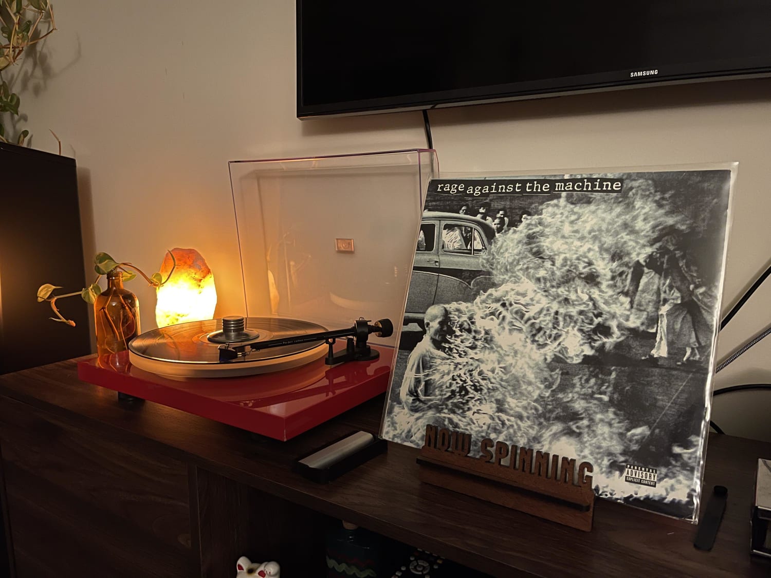 Seems like an appropriate listen at this time – original '92 pressing of Rage Against The Machine s/t.