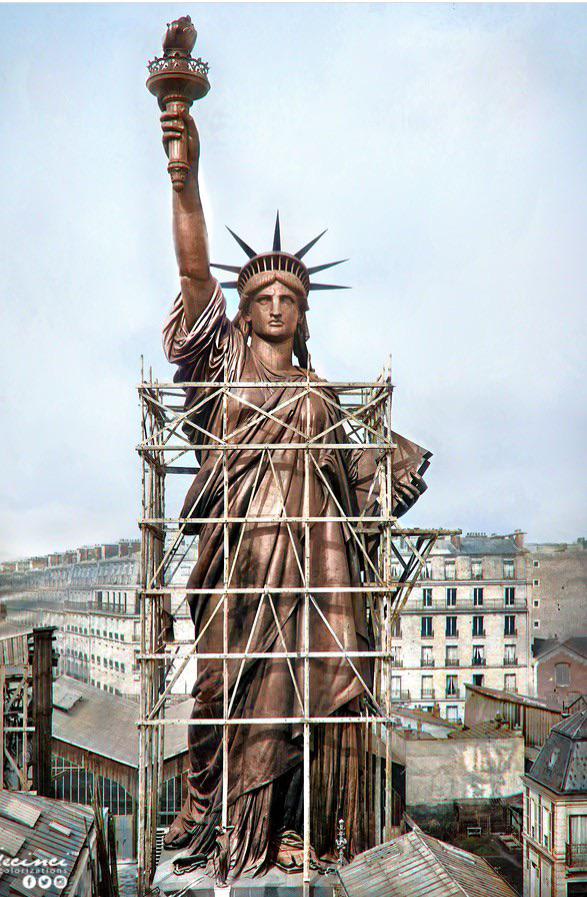 The Statue of Liberty - Paris, France - 1886 (before it was transported to America).