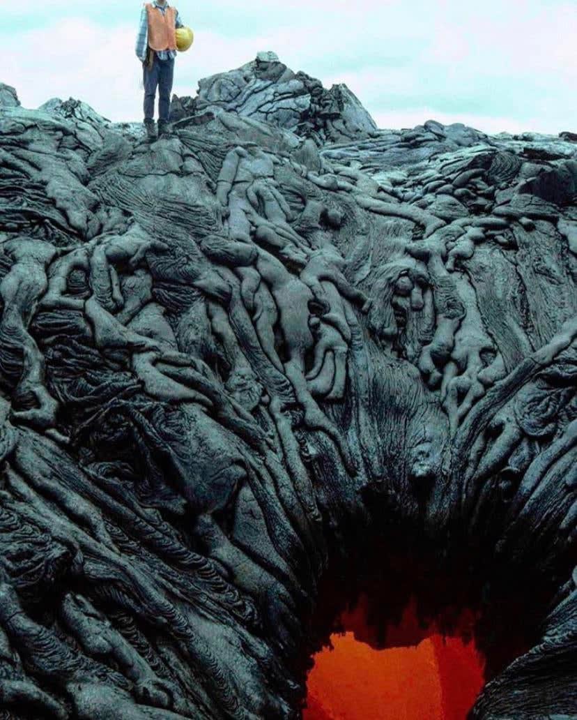 the eerie shapes of lava in the west komokuna “portal to hell”