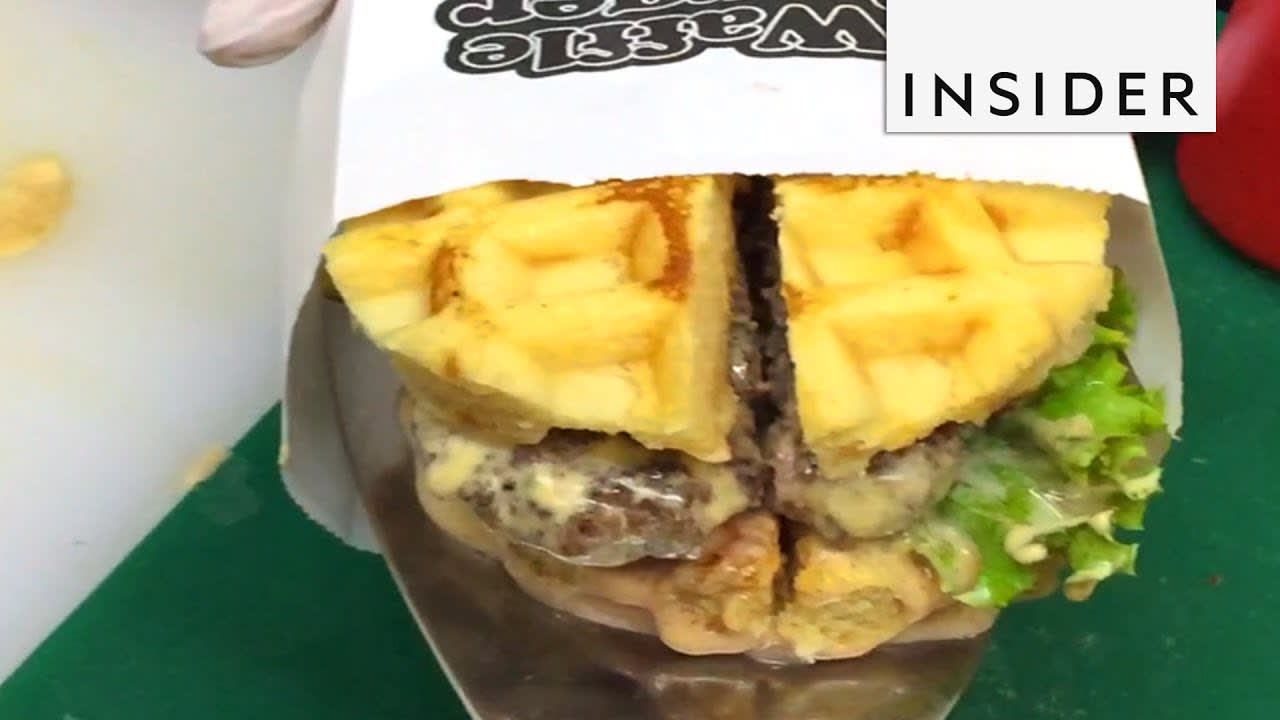 Behold The Waffle Burger in Dubai