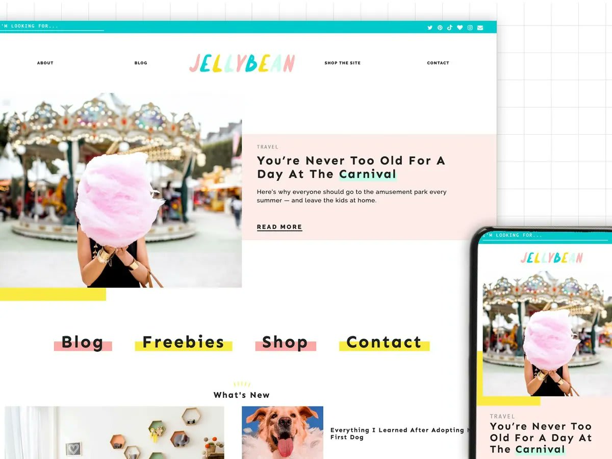 Jelly Bean WordPress blog theme by Little Theme Shop Buy now for $30 -