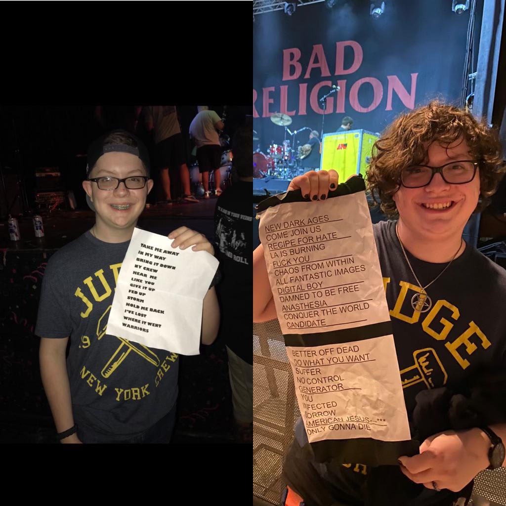 My first show (Judge) 6 years ago vs my most recent show (Bad Religion) last night