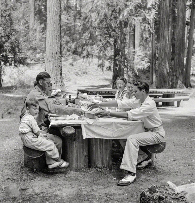 Picnickers in city park, Klamath Falls, Oregon, July 1942.